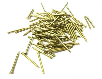 Sisi UK Solid Brass Pins 40mm (50Pcs) Picture Tacks Hardboard Nails For DiyUpholstery & Woodworking Rust Resistant & Durable from B&Q
