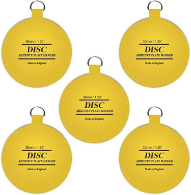 Sisi UK 30mm Invisible Disc Plate Hanger Mini Self Adhesive Hook For Small Wall PlatesPicture Hanging (Pack Of 5) from B&Q