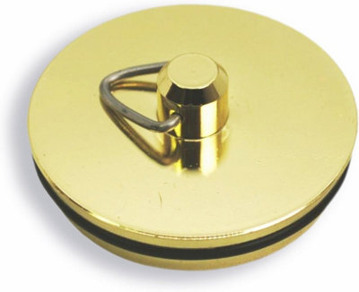 Sisi UK Brass Bath Plug 45mm 1.75 Inch Polished Brassed Metal Stopper Only For Standard Bath Basin Or Shower Waste from B&Q