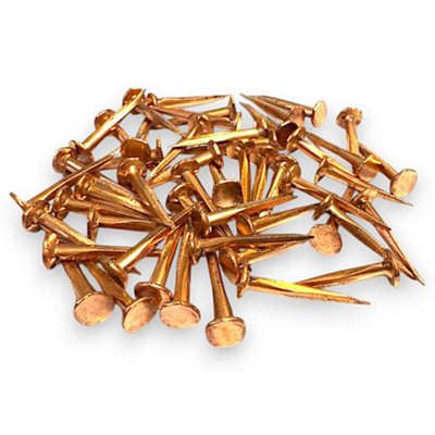 Sisi UK 20mm Solid Copper Cut Tacks Flat Head Nails For Restoration Upholstery Boatbuilding And Crafts Rustproof Vintage Finish 50G Pack from B&Q