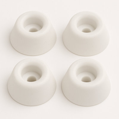 Sisi UK Toilet Seat Buffer Pads 19mm White Rubber Pack Of 4 For Noise Dampening Slam Protection Doors Drawers And Surface Cushioning from B&Q