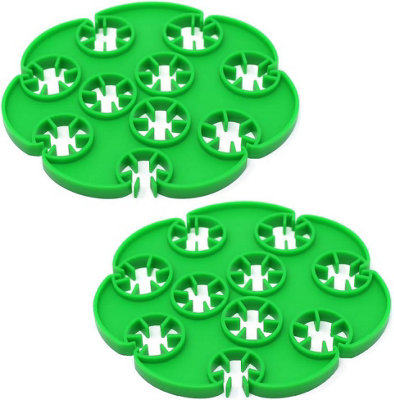 Sisi UK 2 Pack Green Wigwam Cane Grips 10 Hole Plant Support Rings For Climbing Beans Sweet Peas Tomatoes Cucumber Garden Canes from B&Q