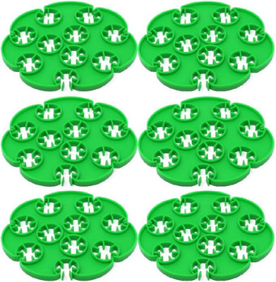 Sisi UK 6 Pack Wigwam Cane Grips Green 10 Hole Plant Support Rings For Climbing Beans Peas Tomatoes Cucumbers Garden Cane Holders from B&Q
