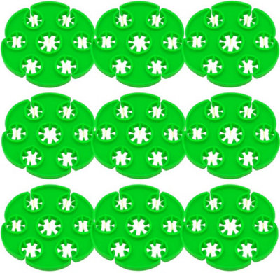 Sisi UK 12 Pack Wigwam Cane Grips Green 10 Hole Plant Support Rings For Tomatoes Beans Sweet Peas Cucumbers Garden Bamboo Cane Holders from B&Q