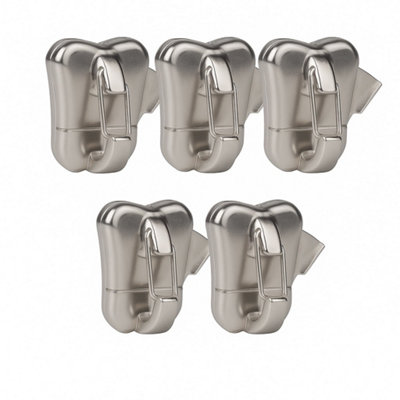 B&Q -  Stas Zipper Pro Adjustable Picture Hooks Pack Of 5 For Rail Hanging Systems 30X24mm Spring Lock Slim Secure Wall Hook