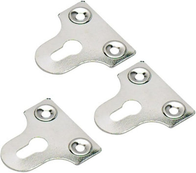 Sisi UK 38mm Slotted Picture Hangers 10Pcs Wall Mount Fixing Plates For Frames Mirrors Signs Chrome Steel Bracket Set from B&Q
