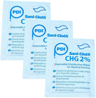 Sisi UK Chg 2% Disposable Disinfectant Cloth Wipes Pack Of 50 Latex Free Sterile Wipes For Non Invasive Medical Devices & Equipment