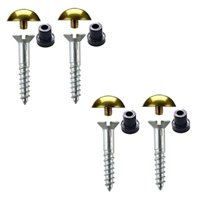 Sisi UK Pack Of 8 Zinc Plated Mirror Screws 8mm By 25mm With Polished Brass Dome Head Covers And Rubber Washers Decorative Wall Fixings from B&Q