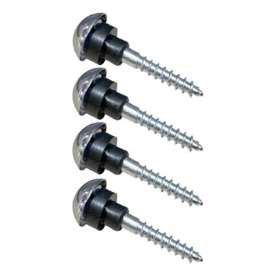 Sisi UK Decorative Mirror Screws Pack Of 12 Zinc Plated 32mm With Polished Chrome Dome Covers And Black Rubber Washers from B&Q