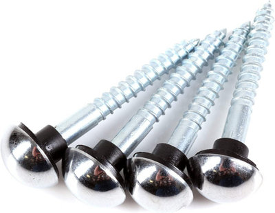Sisi UK Bulk Pack Of 50 Mirror Screws Zinc Plated 38mm With Polished Chrome Dome Head Covers And Rubber Washers from B&Q