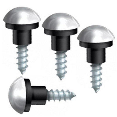 Sisi UK 19mm Mirror Screws Zinc Pack Of 4 With Rubber Washers And 13mm Polished Chrome Dome Decorative Caps from B&Q