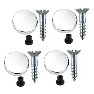 Sisi UK 19mm Mirror Screws Pack Of 4 Zinc With Rubber Washers And 13mm Polished Chrome Flat Screw Caps from B&Q