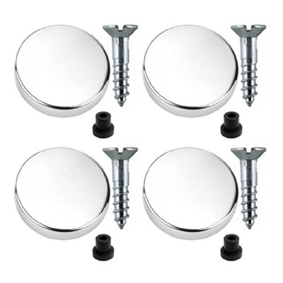 Sisi UK 19mm Zinc Mirror Screws Pack Of 4 With Rubber Washers And 20mm Polished Chrome Flat Decorative Screw Caps from B&Q