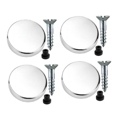 Sisi UK 19mm Mirror Screws Zinc Pack Of 4 With Rubber Washers And 25mm Polished Chrome Flat Decorative Screw Caps from B&Q