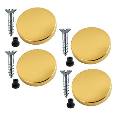 Sisi UK 19mm Zinc Mirror Screws Pack Of 4 With Rubber Washers And 25mm Polished Brass Flat Decorative Caps from B&Q