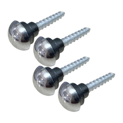 Sisi UK Zinc Mirror Screws 25mm Pack Of 4 With Rubber Washers And Polished Chrome Dome Screw Caps For Bathroom Mirrors And Cabinets from B&Q