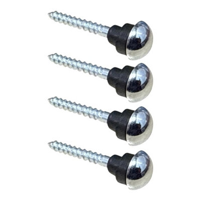 Sisi UK 38mm Zinc Mirror Screws Pack Of 4 With Rubber Washers And Polished Chrome Dome Decorative Caps from B&Q