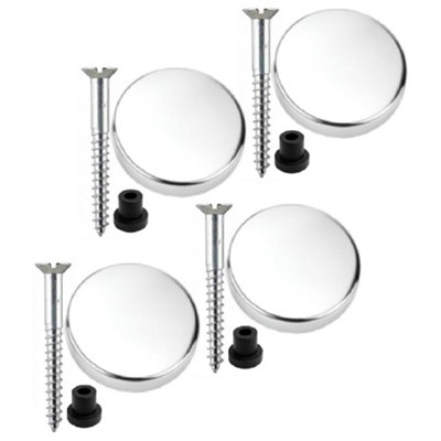 Sisi UK 38mm Mirror Screws Pack Of 4 Zinc With Rubber Washers And 25mm Polished Chrome Flat Screw Caps from B&Q