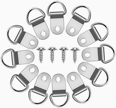 Sisi UK D Ring Picture Hangers With Screws Pack Of 10 Nickel Plated Canvas Hooks Wall Bracket Hangers For Photo Frame Mirror Artwork from B&Q