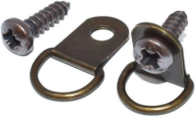 Sisi UK Bronze D Ring Picture Hangers With Screws Pack Of 10 Canvas Hooks Wall Bracket Hangers For Photo Frame Mirror Artwork from B&Q