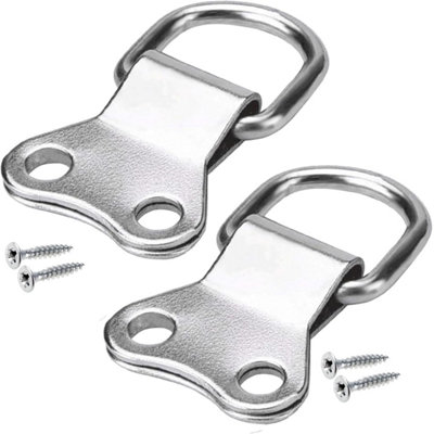 Sisi UK D Ring Picture Hangers 2 Hole Silver Finish With Screws Heavy Duty Frame Wall Bracket Hooks For Pictures & Mirrors (Pack Of 10) from B&Q