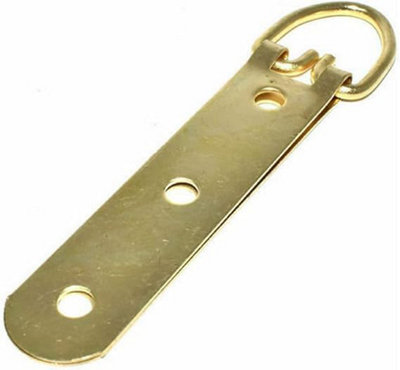 Sisi UK 3 Hole Heavy Duty Picture Hangers 92 mm Brass Plated Steel Pack Of 4 For Mirrors Photo Frames And Artwork from B&Q