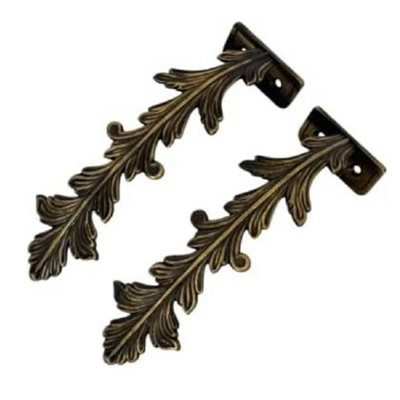 Sisi UK Antique Brass Leaf Curtain Tiebacks Pack Of 2 Vintage Metal Holdbacks Decorative Wall Hooks For Curtains And Drapes from B&Q