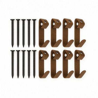 Sisi UK Picture Hook No1 10 Pack Florentine Bronze Plated 1 Pin Picture Hanging Hooks With Black Hardened Pins from B&Q