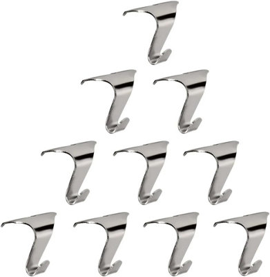 Sisi UK Silver Plated Picture Rail Hooks 38mm Heavy Duty Moulding Hooks Pack Of 10 For Frames Artwork And Wall Displays from B&Q