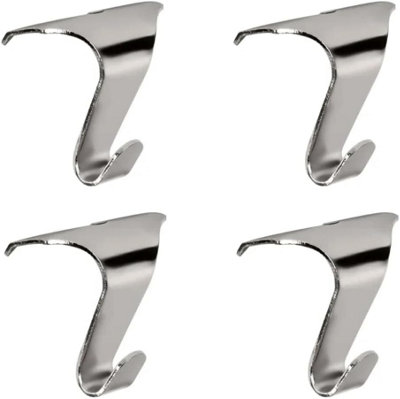Sisi UK Silver Plated Picture Rail Hooks 44mm Heavy Duty Moulding Hooks Pack Of 4 For Hanging Frames Artwork And Mirrors from B&Q
