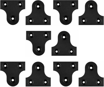 Sisi UK Matt Black Picture Hanging Plates 38mm Pack Of 10 Plain Three Hole Mirror Plates Picture Frame Hanging Hardware For Wall Hanging from B&Q