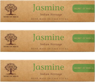 SECRET OF VEDAS Jasmine Incense Sticks 20G X 3 Packs Hand Rolled Agarbatti Floral Fragrance For Meditation Yoga Prayer Home Fragrance from B&Q