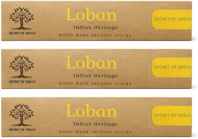 SECRET OF VEDAS Loban Incense Sticks 20G X 3 Packs Benzoin Agarbatti Hand Rolled Resin Fragrance For Puja Meditation Yoga Home Fragrance from B&Q