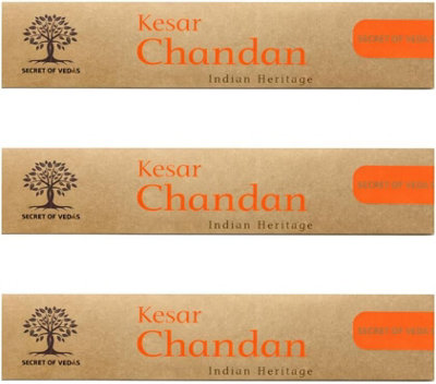SECRET OF VEDAS Kesar Chandan Incense Sticks 20G X 3 Saffron Sandalwood Masala Agarbatti For Meditation Yoga Home Fragrance from B&Q