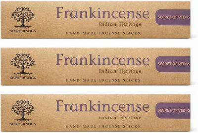 SECRET OF VEDAS Frankincense Incense Sticks 20G X 3 Packs Hand Rolled Agarbatti Resin Fragrance For Meditation Yoga Prayer Home Fragrance from B&Q