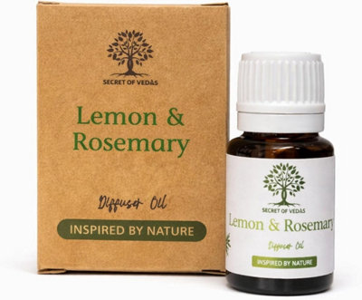 SECRET OF VEDAS Lemon And Rosemary Diffuser Oil 10Ml Reed Diffuser Oil Electric Diffuser Oil Fragrance Oil Oil Burner Home Fragrance Scented Oil from B&Q