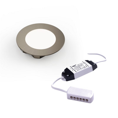 Unknown FittingscoNebbia Recessed Diffused Led Undercabinet LightBrushed Nickel 65mm 1.8W 12V1 Light Kit & DriverWarm White from B&Q