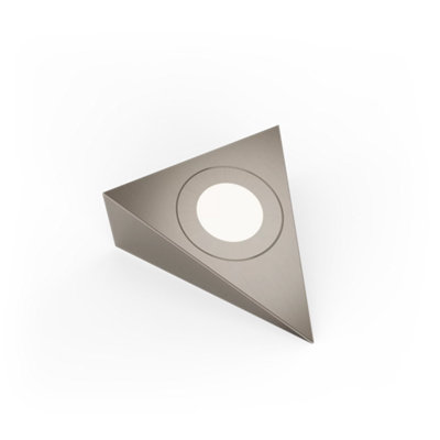 Unknown FittingscoNebbia Triangle Diffused Led Undercabinet LightBrushed Nickel1.8WIp44Single Light No DriverWarm White
