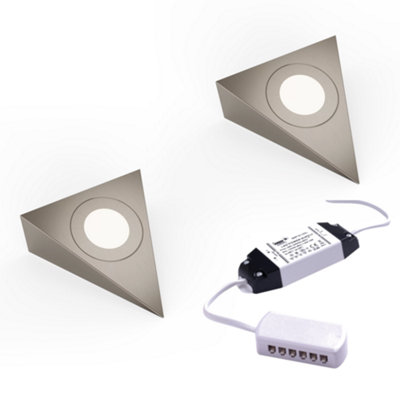 Unknown FittingscoNebbia Triangle Diffused Led Undercabinet LightBrushed Nickel1.8WIp442 Light Kit & DriverNatural White