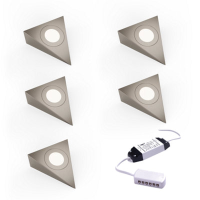 Unknown FittingscoNebbia Triangle Diffused Led Undercabinet LightBrushed Nickel1.8WIp445 Light Kit & DriverNatural White