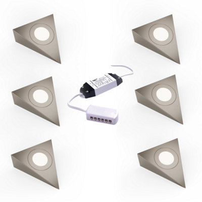 Unknown FittingscoNebbia Triangle Diffused Led Undercabinet LightBrushed Nickel1.8WIp446 Light Kit & DriverNatural White