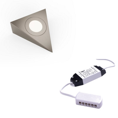 Unknown FittingscoNebbia Triangle Diffused Led Undercabinet LightBrushed Nickel1.8WIp441 Light Kit & DriverWarm White from B&Q