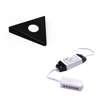 Unknown FittingscoNero Triangle Led Undercabinet LightNatural White 4000 4500KMatt Black1 Light + Driver from B&Q