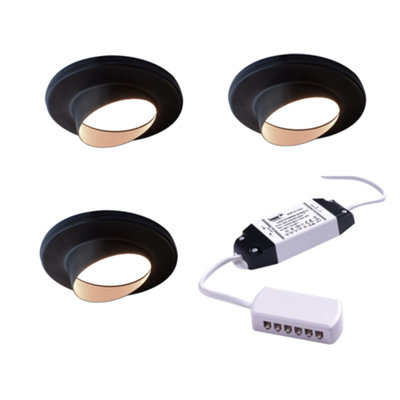 Unknown FittingscoNero Super Slim Angled Diffused Led Undercabinet Light2700K Warm WhiteMatte Black3 Lights + Driver