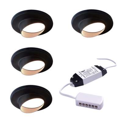 Unknown FittingscoNero Super Slim Angled Diffused Led Undercabinet Light2700K Warm WhiteMatte Black4 Lights + Driver