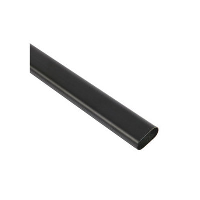 B&Q - Unknown Fittingsco 1 Metre Matt Black Oval Wardrobe RailAluminium Hanging Rail