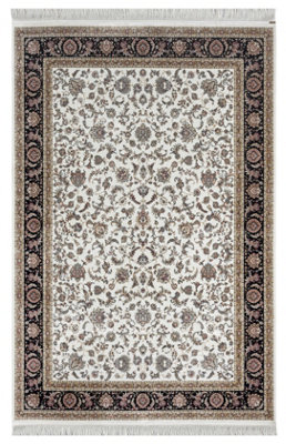 B&Q -  Minyatur Premium Quality V1006A White Abstract Modern Turkish Area Rug160 X 230 Cm