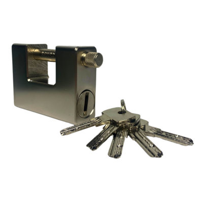 B&Q -  94mm Solid Steel Extra Strong Security Padlock