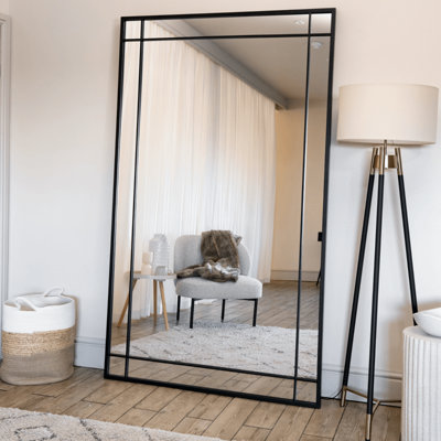 Jōbū Jobu HomeAimiFull Length Black Metal Rectangle Window Mirror200Cm X 120Cm from B&Q