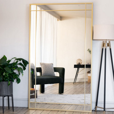 Jōbū Jobu HomeAimiFull Length Gold Metal Rectangle Window Mirror180Cm X 105Cm from B&Q